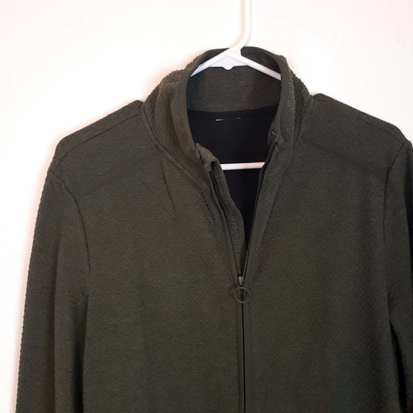 Olive Green Long Zip Lightweight Sweatshirt size L/XL - Picture 2 of 5